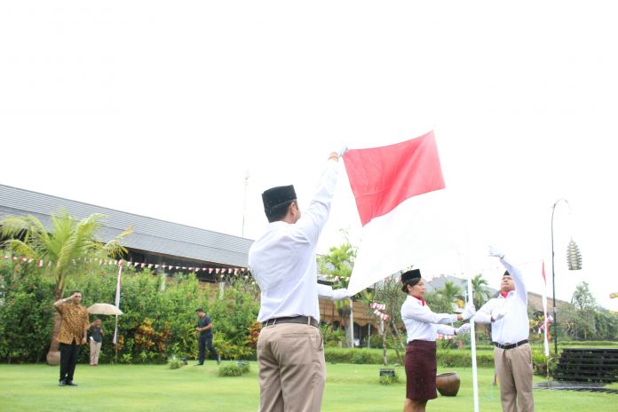 Flag raising ceremony at Alaya Resort Ubud.