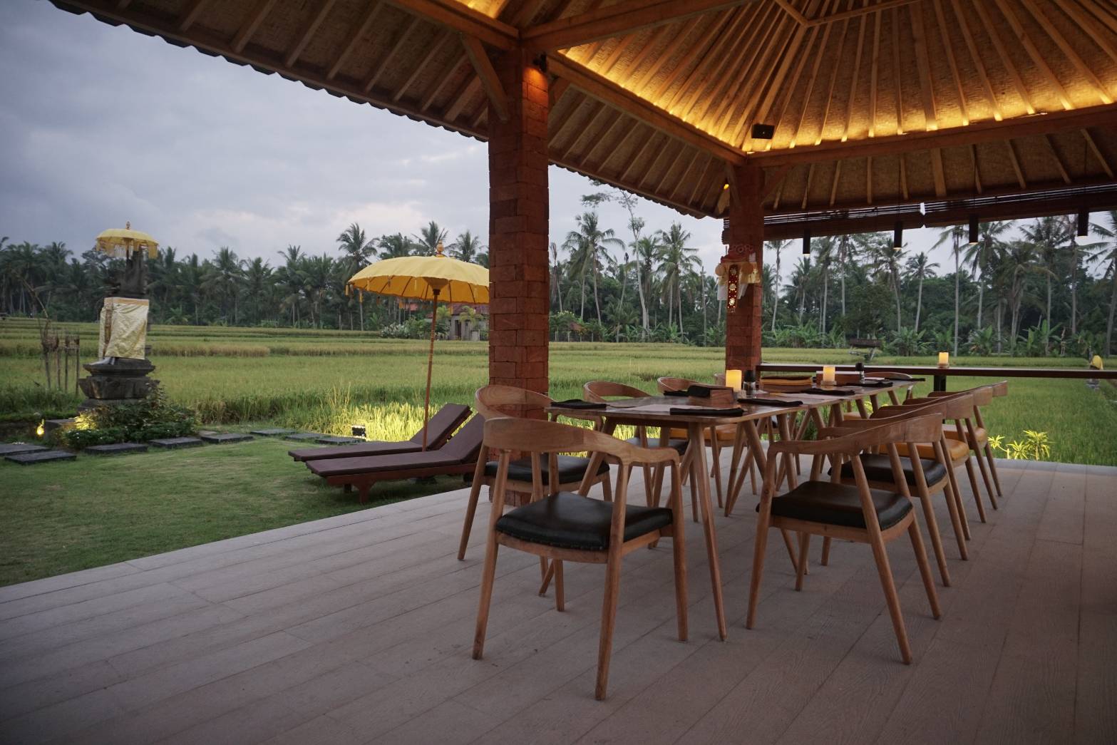 Tulen Ubud restaurant with its beautiful rice fields view.
