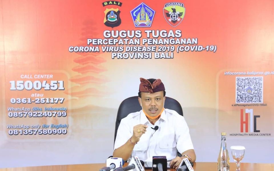 Daily Chairman of Bali COVID-19 control and prevention team Dewa Made Indra. (Humas Pemprov Bali)