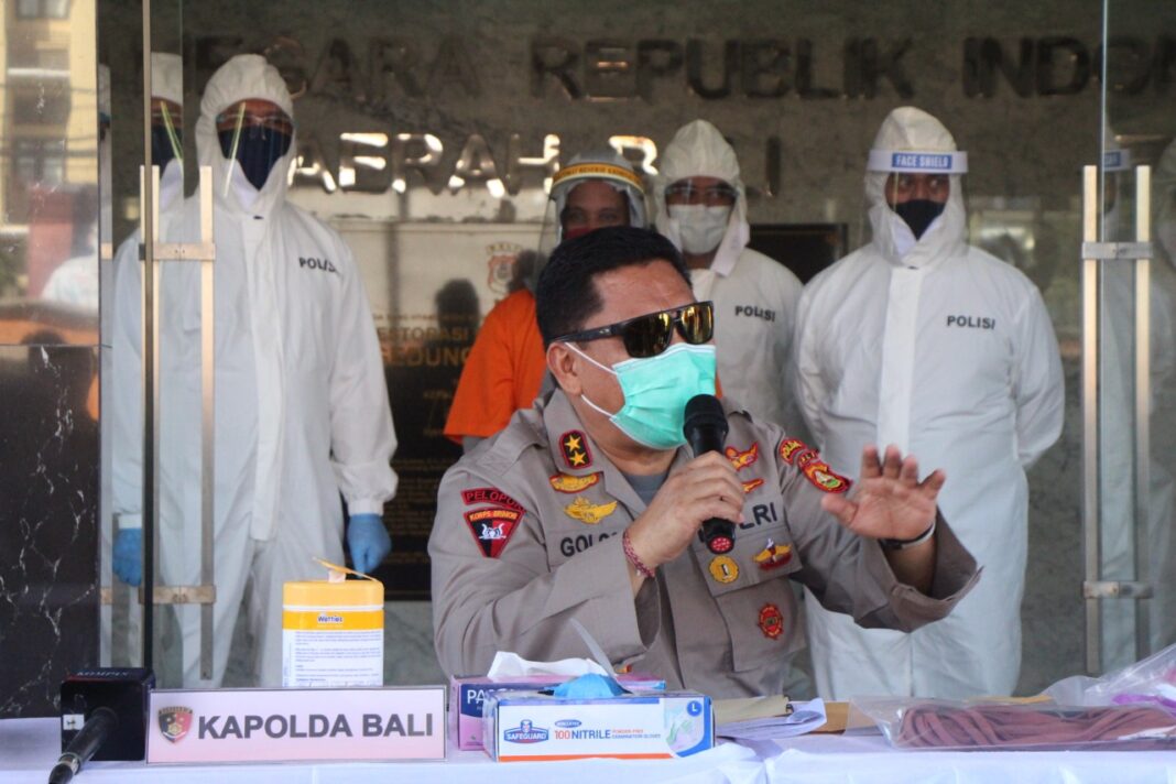 Bali Police Chief Inspector General Petrus Reinhard Golose on a press conference of Interpol Fugitive arrest at the Regional Police Headquarters, Denpasar, Friday.