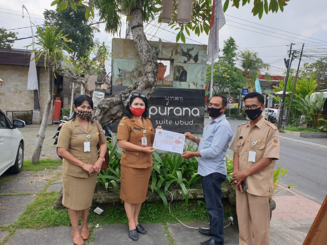 Purana Suite Ubud receives health protocols certificate from Gianyar Tourism Office, Monday, August 10.
