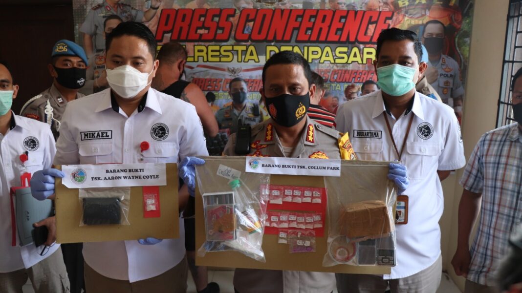 Denpasar Police reveal the arrest of two foreigners for alleged drug offenses.