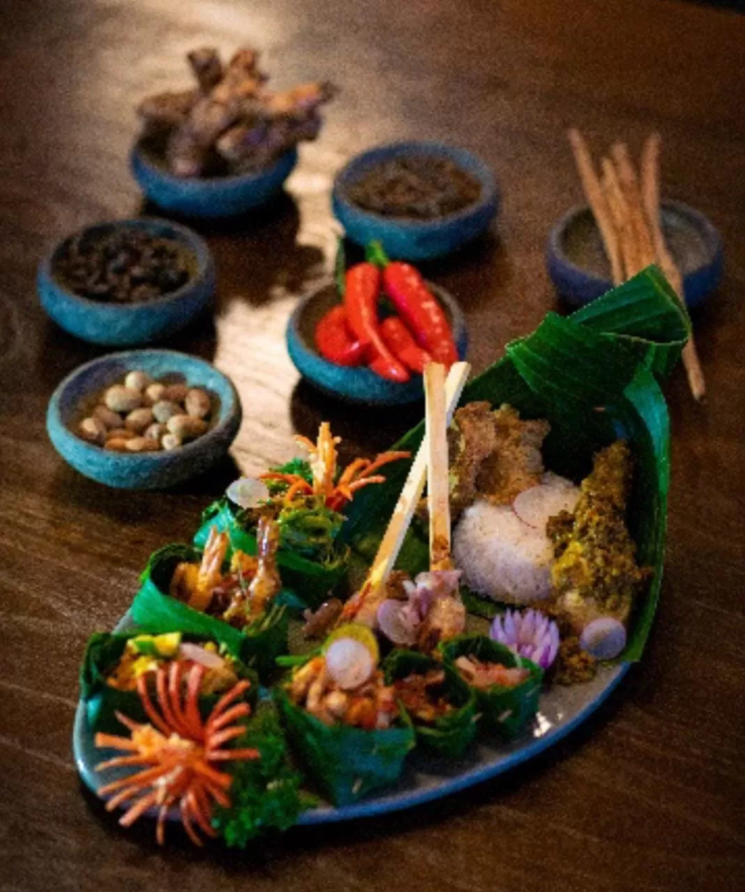 Megibung Balinese Rijsttafel at Aryaduta Bali.